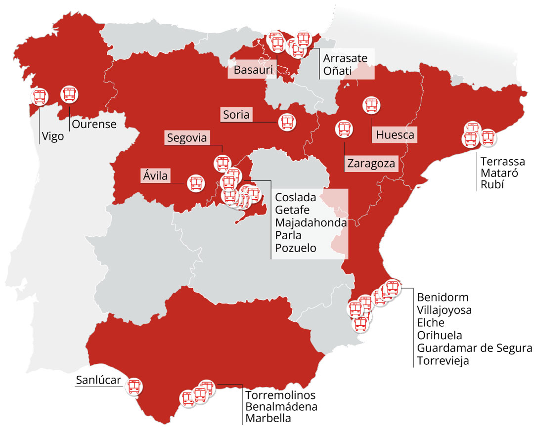 Mapa autobuses urbanos